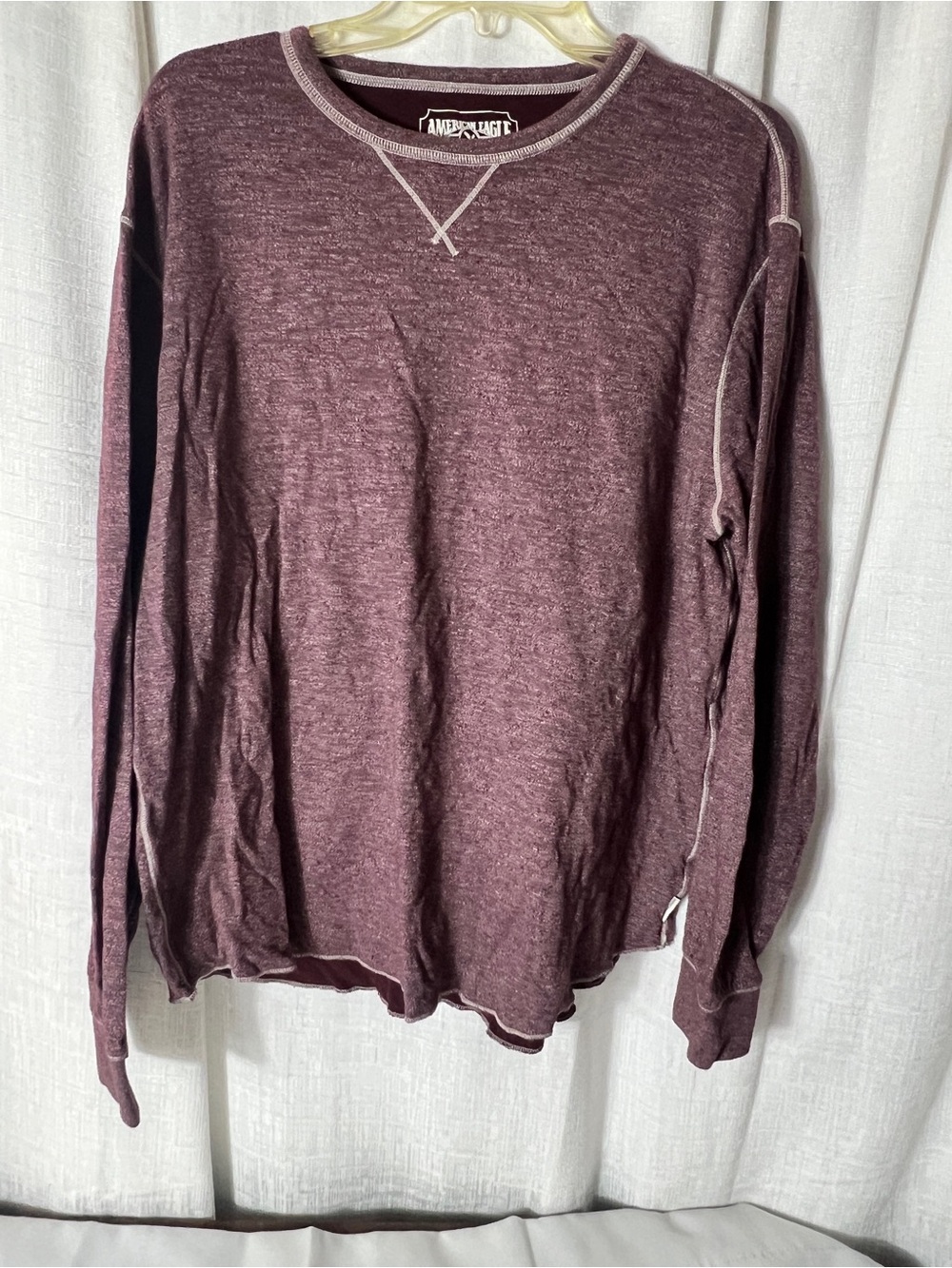 American Eagle Outfitters Men's Crewneck Sweater - Plum Heather SIZE LG